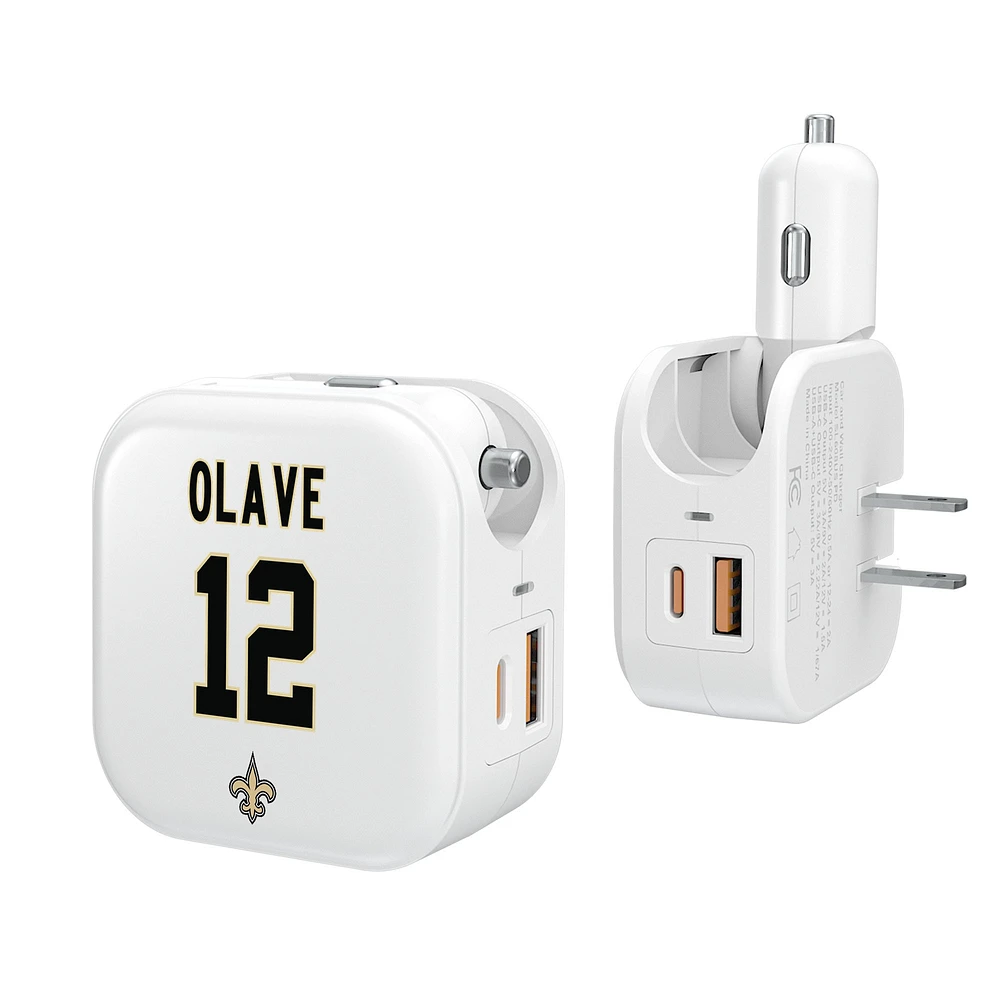 Keyscaper Chris Olave New Orleans Saints Ready 2-in-1 USB Charger