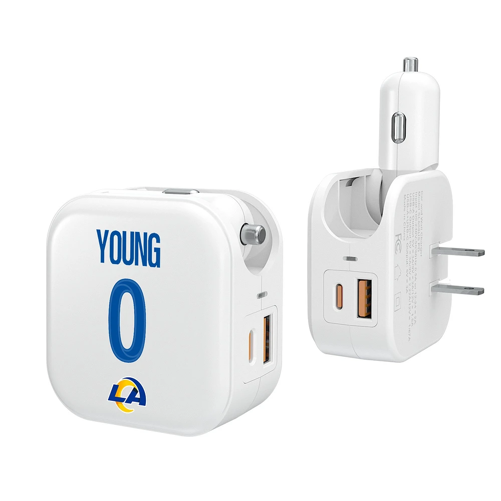 Keyscaper Byron Young Los Angeles Rams Ready 2-in-1 USB Charger