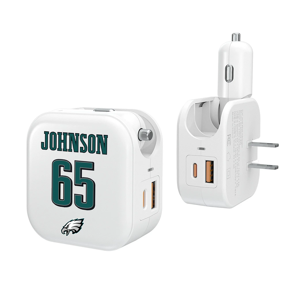 Keyscaper Lane Johnson Philadelphia Eagles Ready 2-in-1 USB Charger