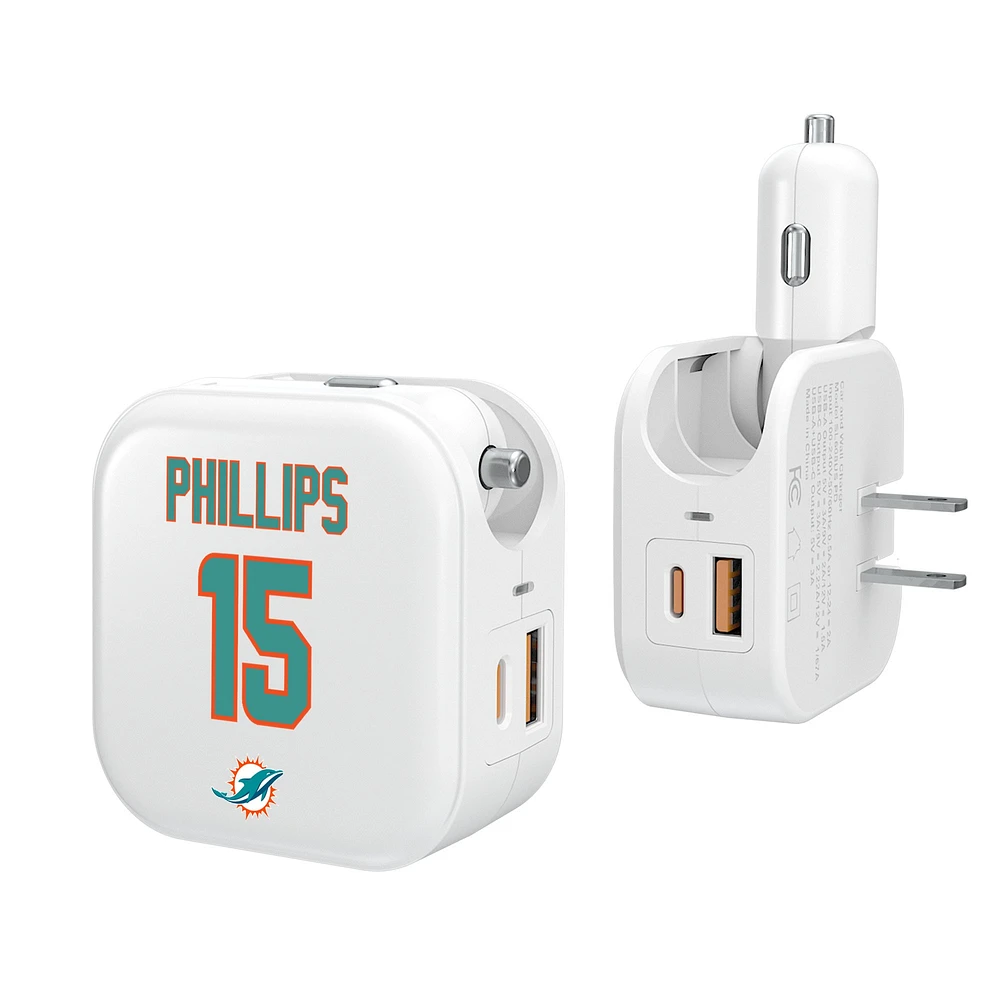 Keyscaper Jaelan Phillips Miami Dolphins Ready 2-in-1 USB Charger