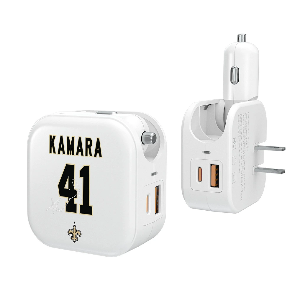 Keyscaper Alvin Kamara New Orleans Saints Ready 2-in-1 USB Charger