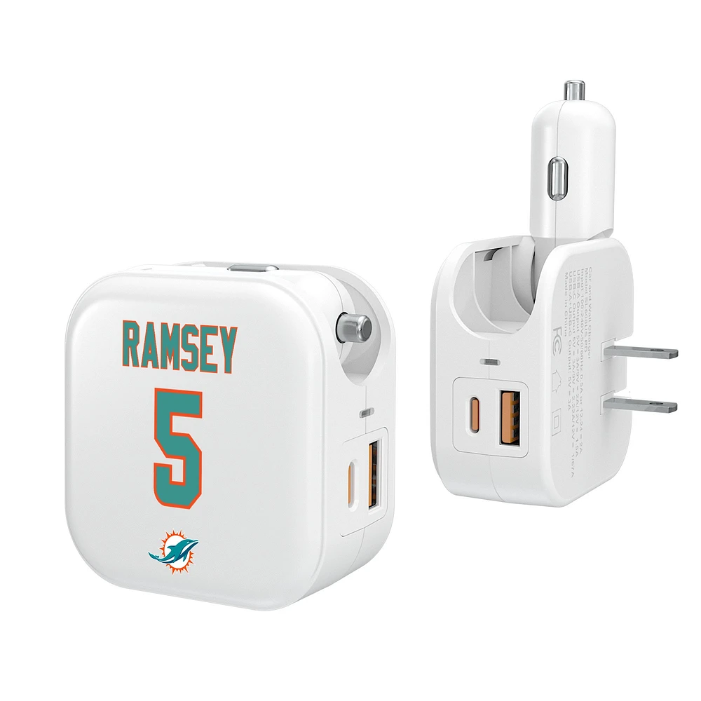 Keyscaper Jalen Ramsey Miami Dolphins Ready 2-in-1 USB Charger