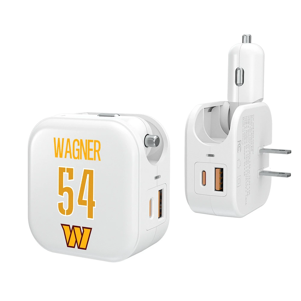 Keyscaper Bobby Wagner Washington Commanders Ready 2-in-1 USB Charger