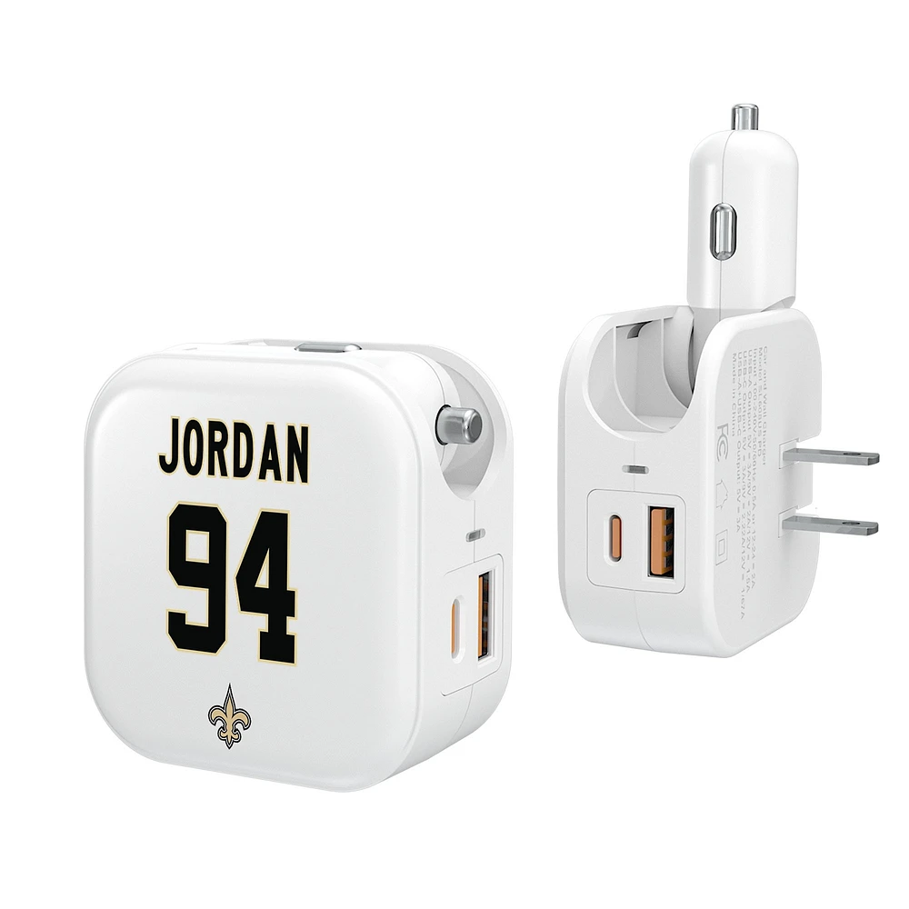 Keyscaper Cameron Jordan New Orleans Saints Ready 2-in-1 USB Charger