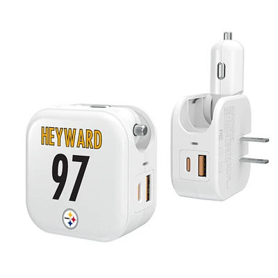 Keyscaper Cameron Heyward Pittsburgh Steelers Ready 2-in-1 USB Charger