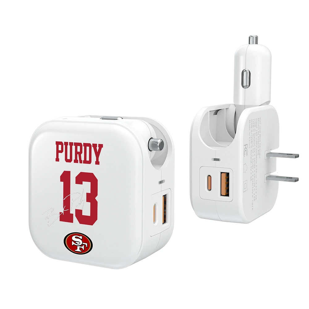 Keyscaper Brock Purdy San Francisco 49ers Ready 2-in-1 USB Charger