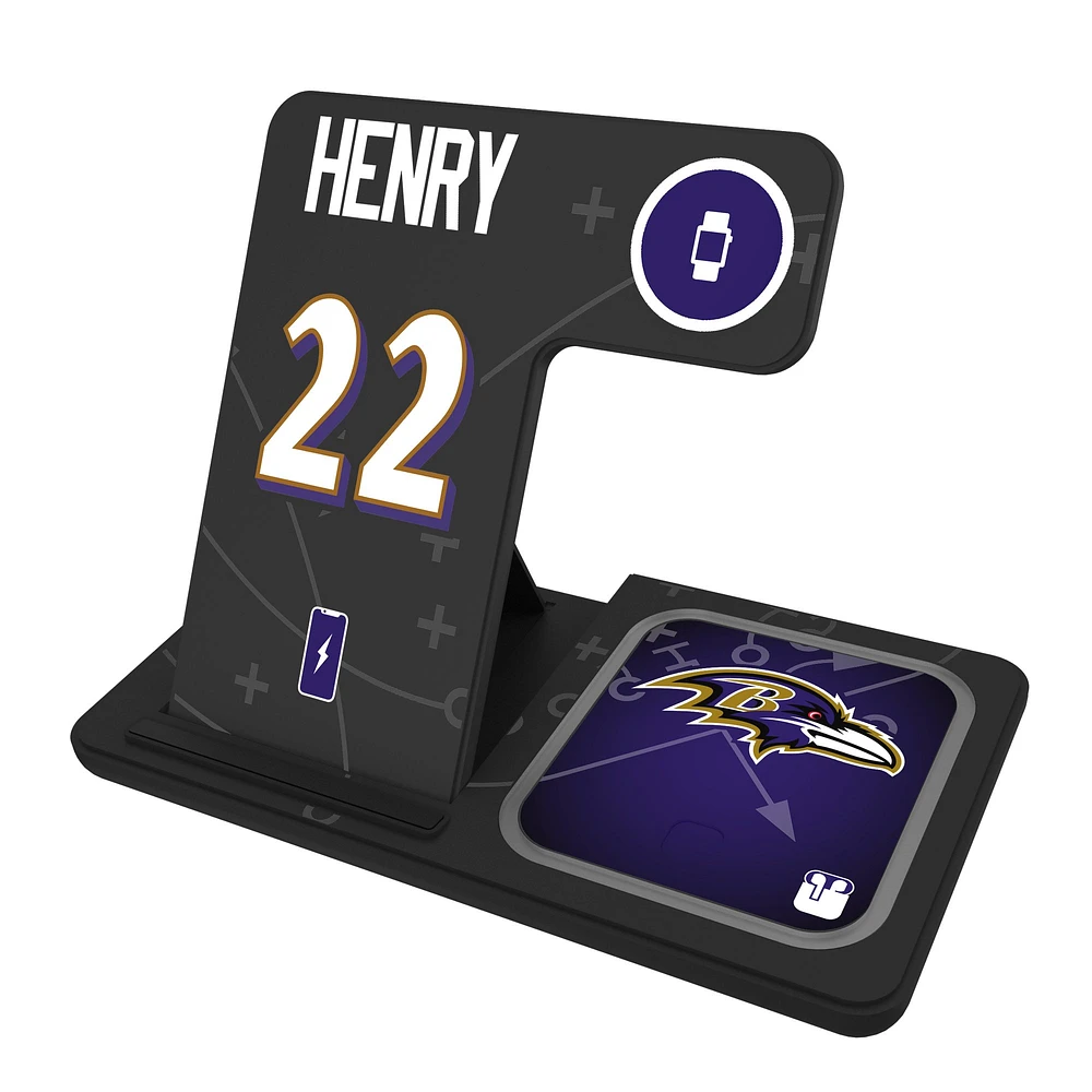 Keyscaper Derrick Henry Baltimore Ravens Ready 3-in-1 Charging Station