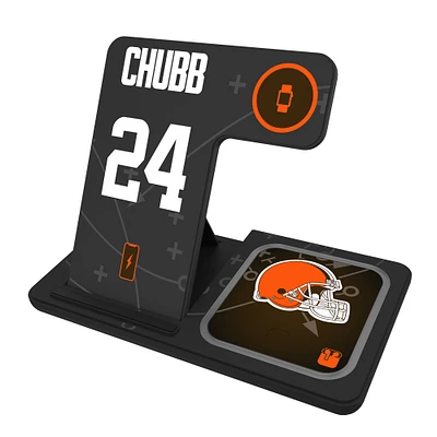 Keyscaper Nick Chubb Cleveland Browns Ready 3-in-1 Charging Station
