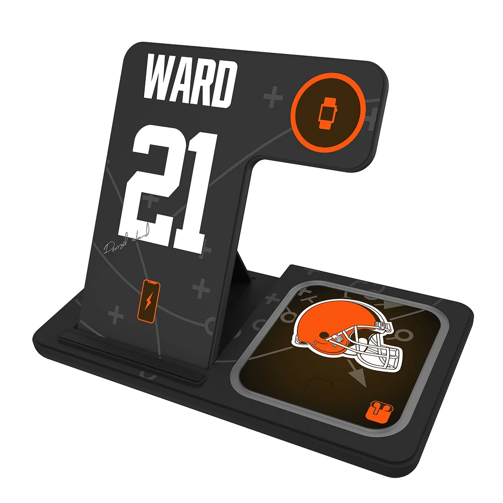 Keyscaper Denzel Ward Cleveland Browns Ready 3-in-1 Charging Station
