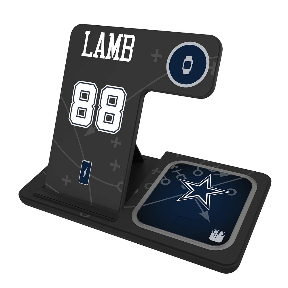 Keyscaper CeeDee Lamb Dallas Cowboys Ready 3-in-1 Charging Station