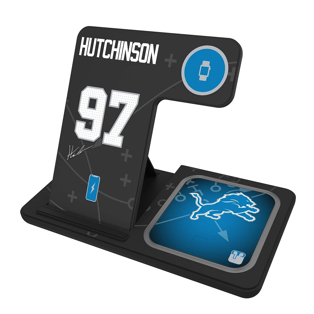 Keyscaper Aidan Hutchinson Detroit Lions Ready 3-in-1 Charging Station