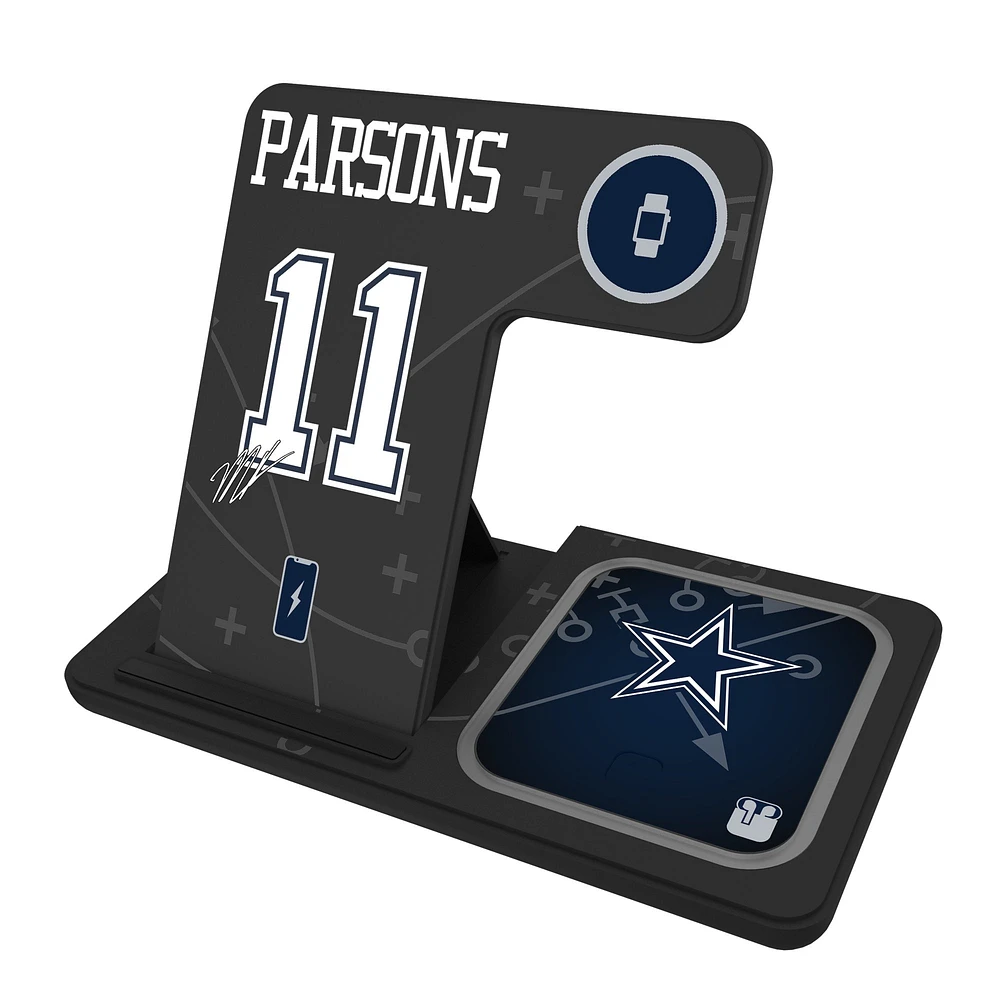 Keyscaper Micah Parsons Dallas Cowboys Ready 3-in-1 Charging Station