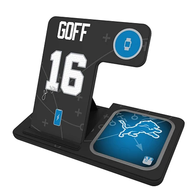 Keyscaper Jared Goff Detroit Lions Ready 3-in-1 Charging Station