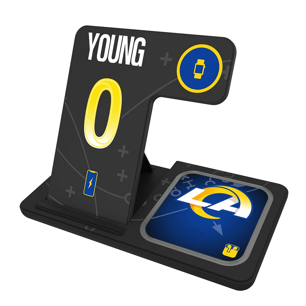 Keyscaper Byron Young Los Angeles Rams Ready 3-in-1 Charging Station