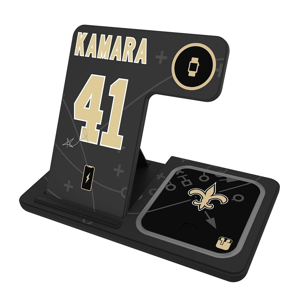 Keyscaper Alvin Kamara New Orleans Saints Ready 3-in-1 Charging Station