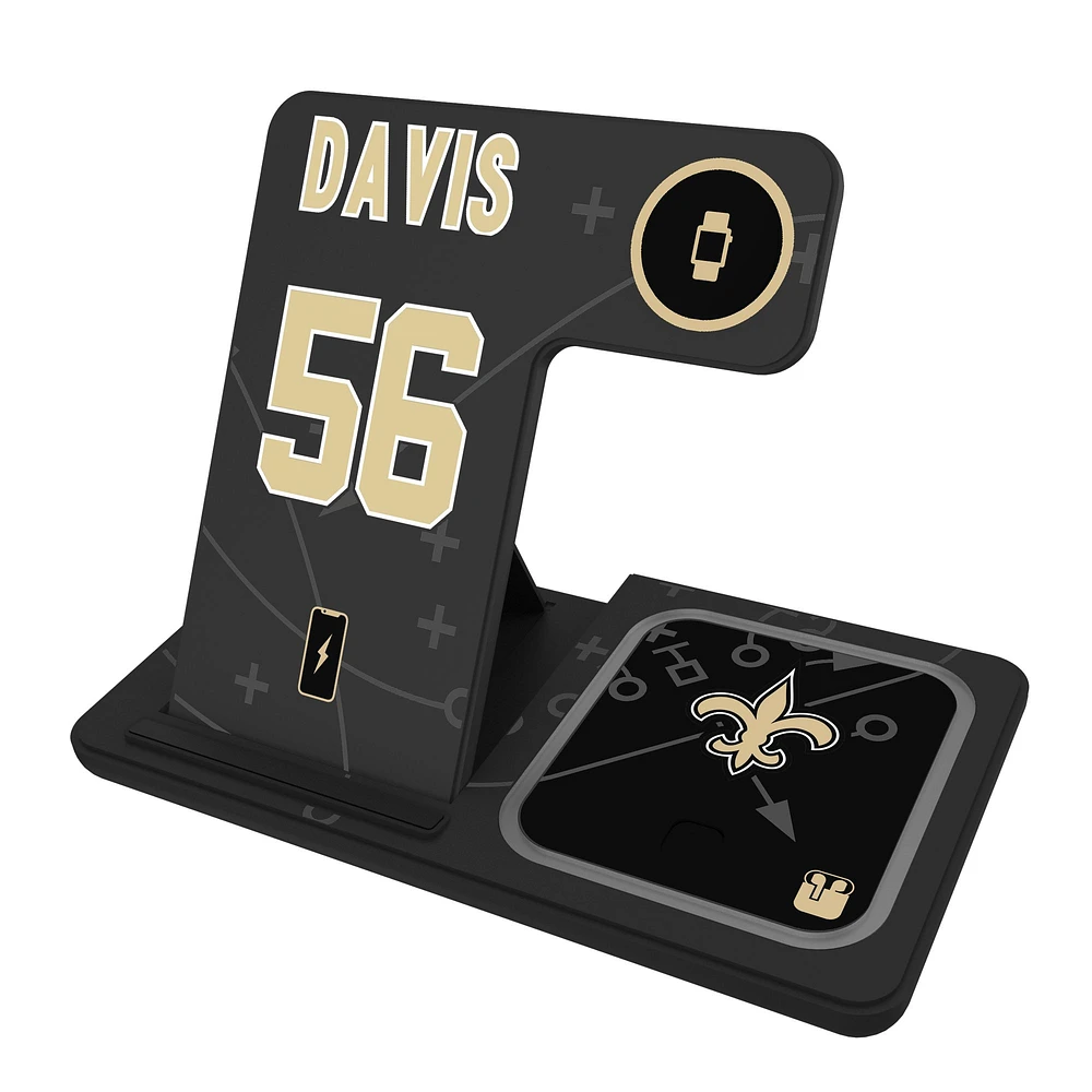 Keyscaper Demario Davis New Orleans Saints Ready 3-in-1 Charging Station