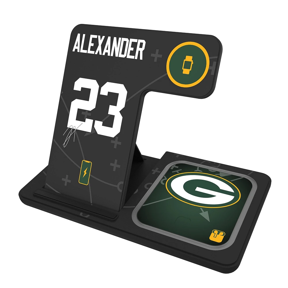 Keyscaper Jaire Alexander Green Bay Packers Ready 3-in-1 Charging Station