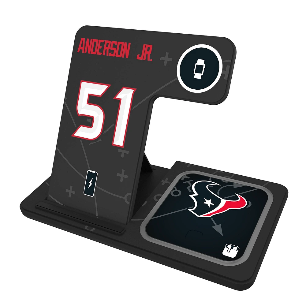 Keyscaper Will Anderson Jr. Houston Texans Ready 3-in-1 Charging Station