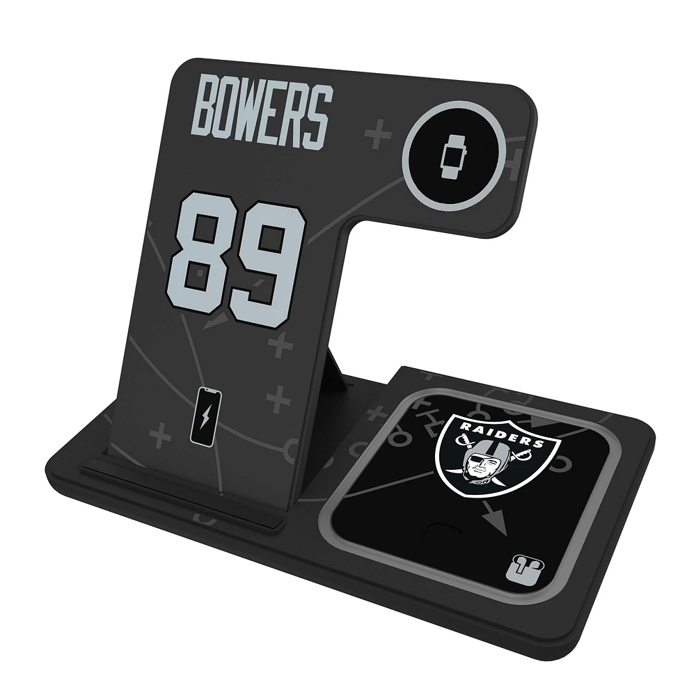 Keyscaper Brock Bowers Las Vegas Raiders Ready 3-in-1 Charging Station