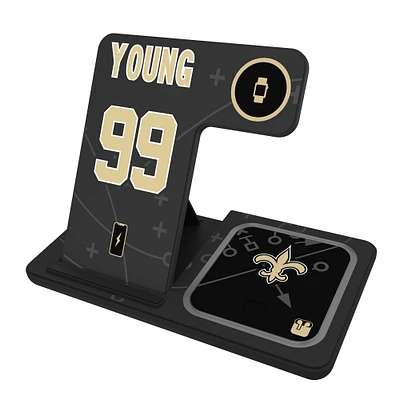 Keyscaper Chase Young New Orleans Saints Ready 3-in-1 Charging Station