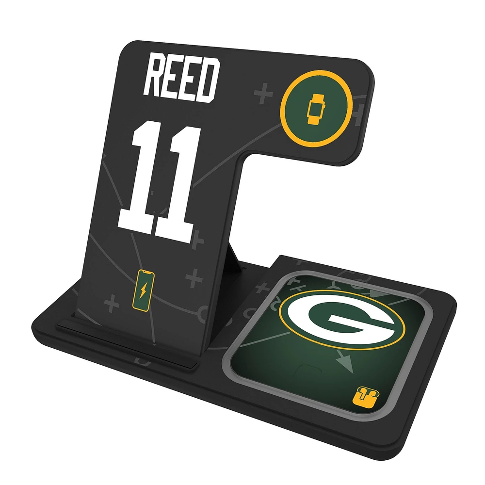 Keyscaper Jayden Reed Green Bay Packers Ready 3-in-1 Charging Station