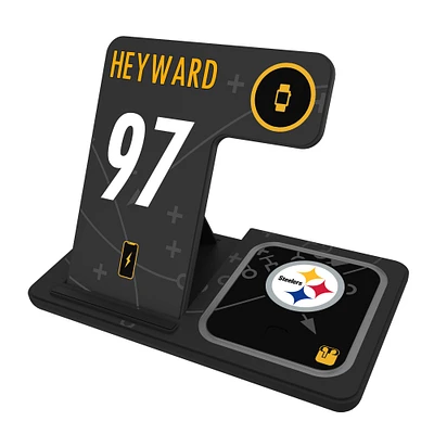 Keyscaper Cameron Heyward Pittsburgh Steelers Ready 3-in-1 Charging Station