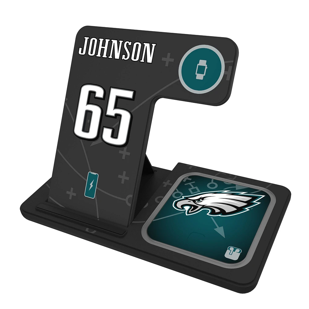 Keyscaper Lane Johnson Philadelphia Eagles Ready 3-in-1 Charging Station