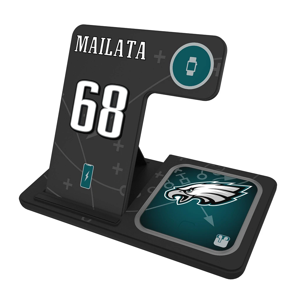 Keyscaper Jordan Mailata Philadelphia Eagles Ready 3-in-1 Charging Station