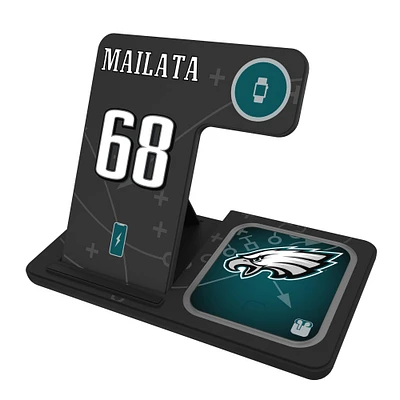 Keyscaper Jordan Mailata Philadelphia Eagles Ready 3-in-1 Charging Station