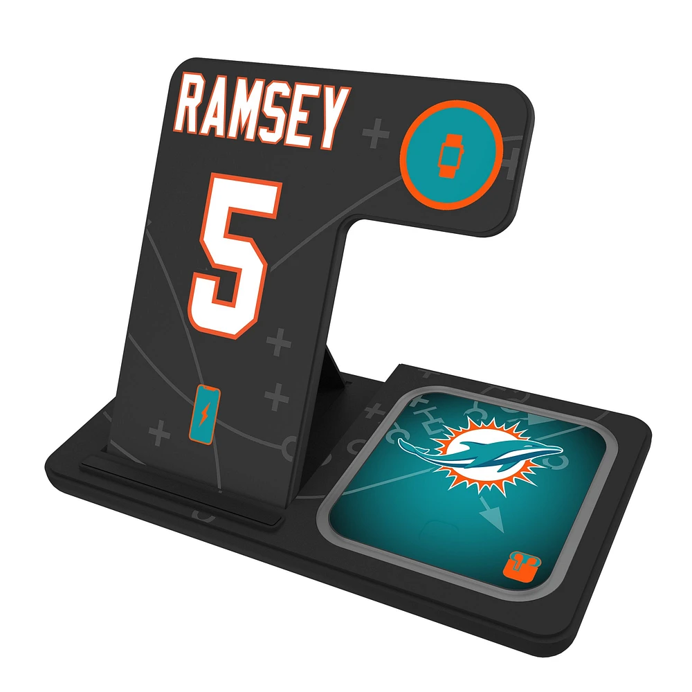 Keyscaper Jalen Ramsey Miami Dolphins Ready 3-in-1 Charging Station