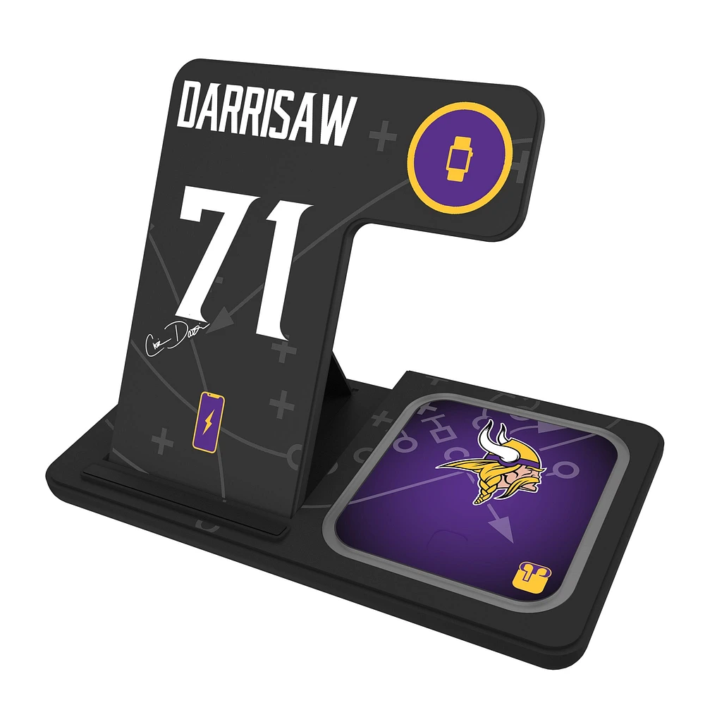 Keyscaper Christian Darrisaw Minnesota Vikings Ready 3-in-1 Charging Station