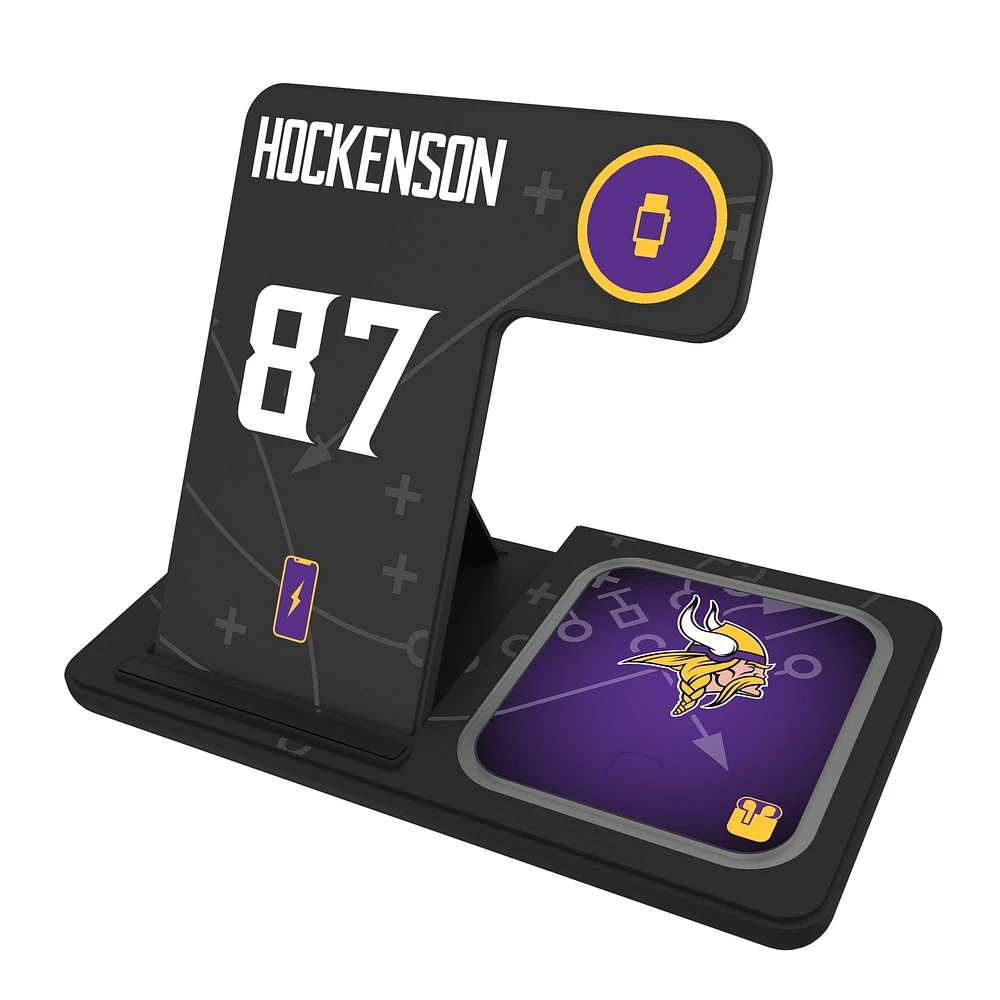 Keyscaper T.J. Hockenson Minnesota Vikings Ready 3-in-1 Charging Station