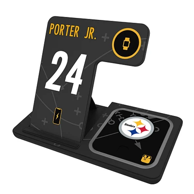 Keyscaper Joey Porter Jr. Pittsburgh Steelers Ready 3-in-1 Charging Station