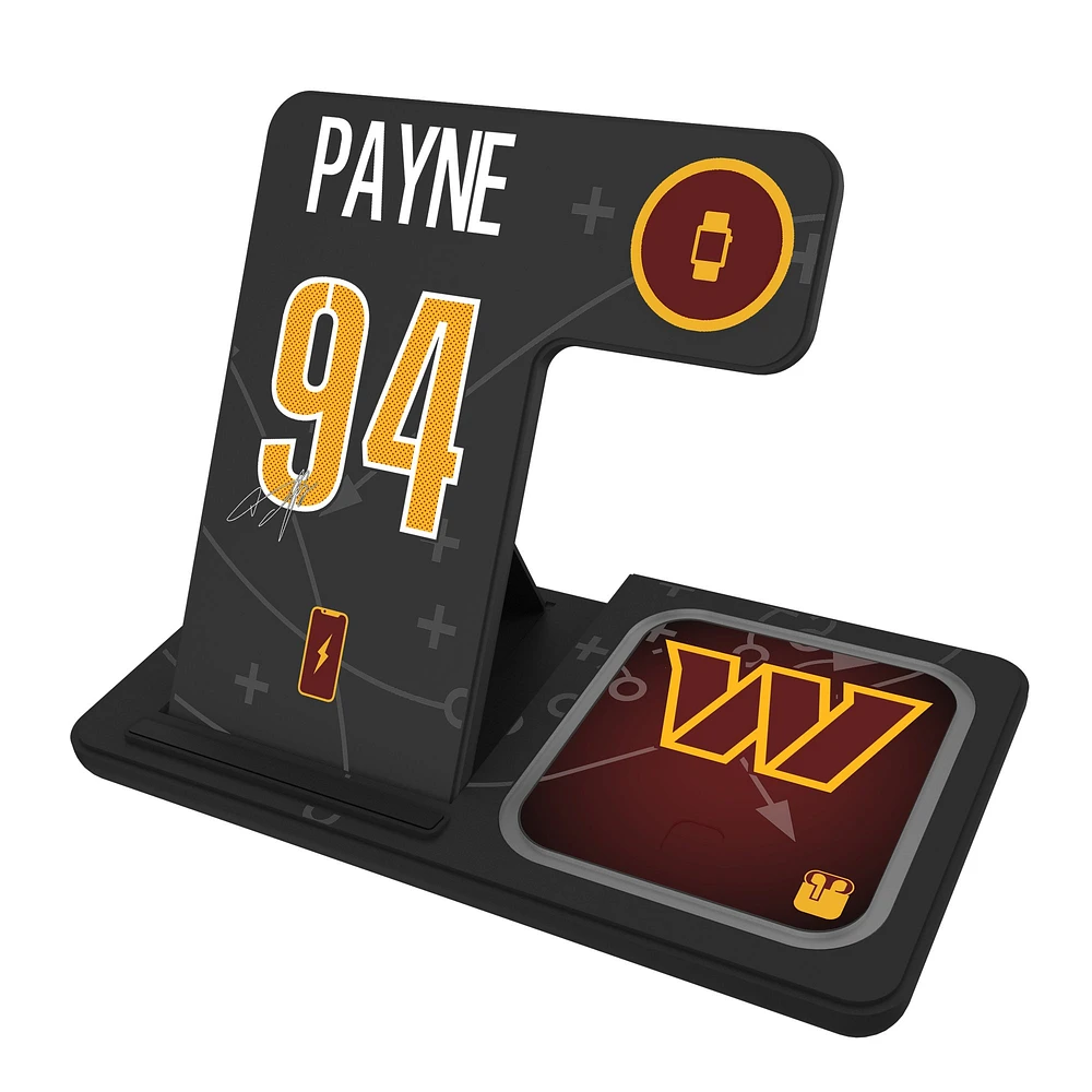 Keyscaper Daron Payne Washington Commanders Ready 3-in-1 Charging Station