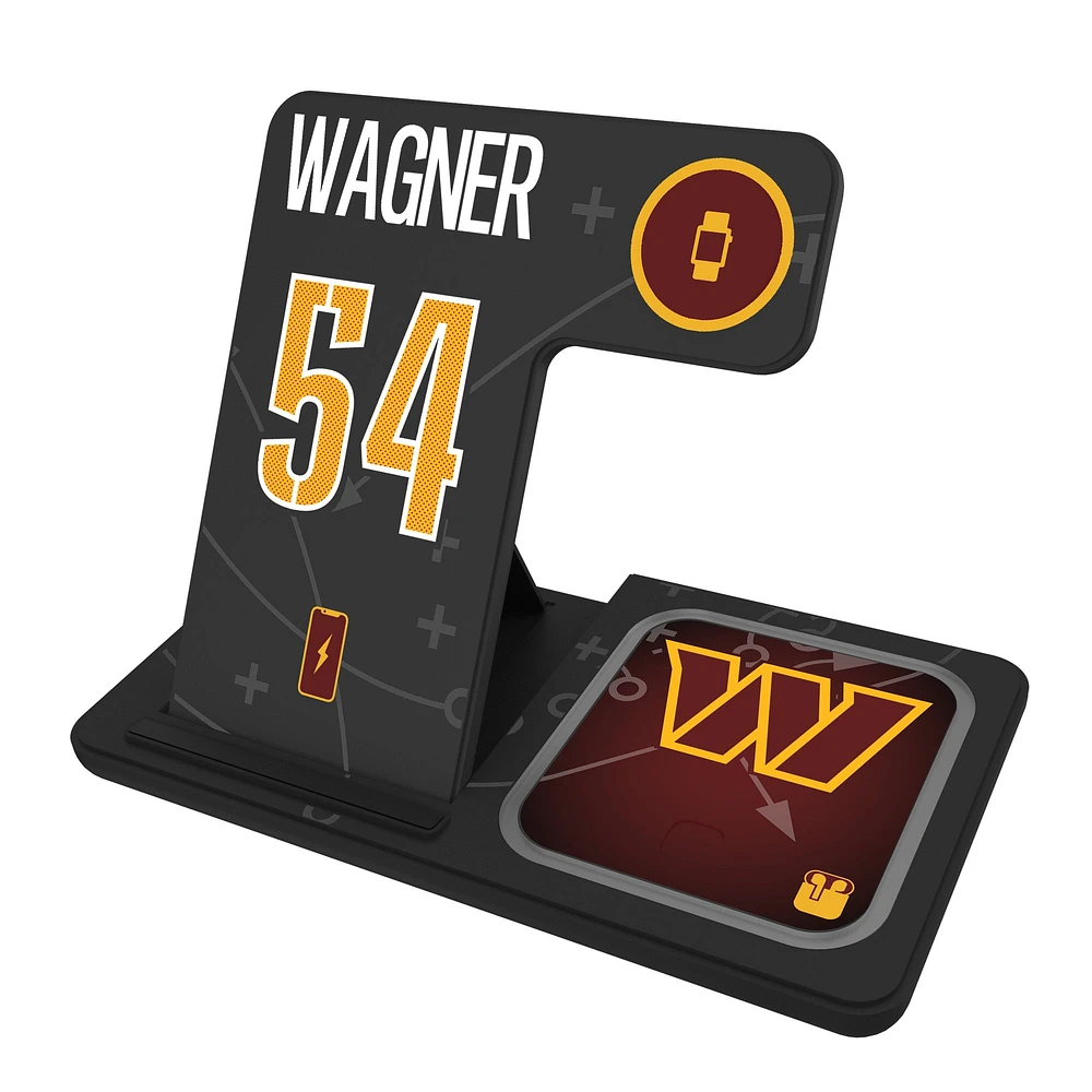Keyscaper Bobby Wagner Washington Commanders Ready 3-in-1 Charging Station