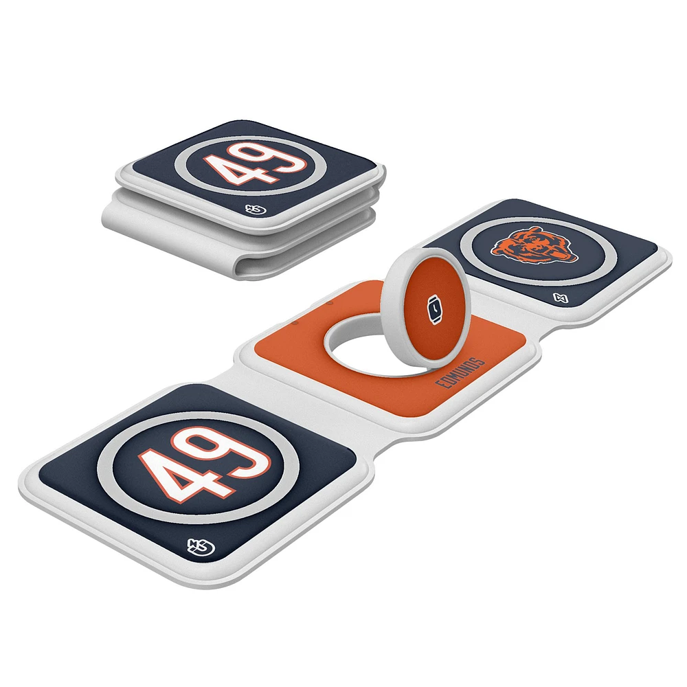 Keyscaper Tremaine Edmunds Chicago Bears 3-in-1 Foldable Charger