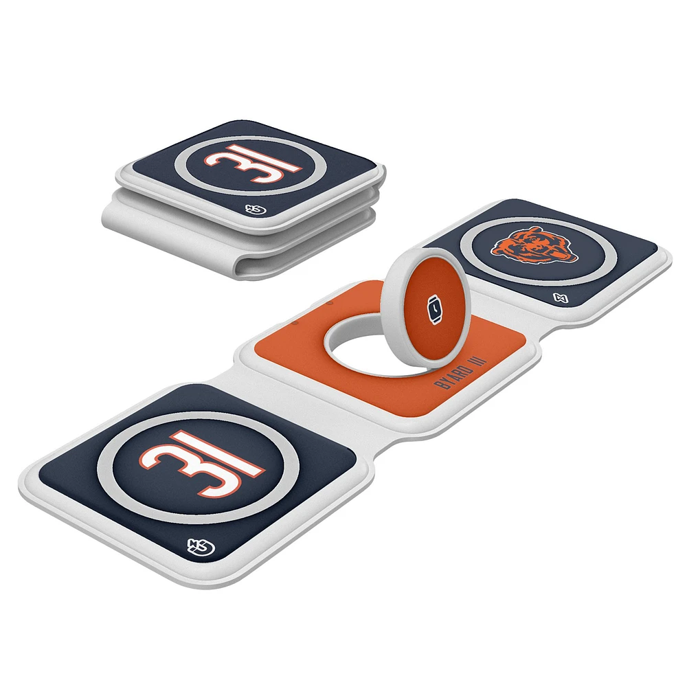Keyscaper Kevin Byard III Chicago Bears 3-in-1 Foldable Charger