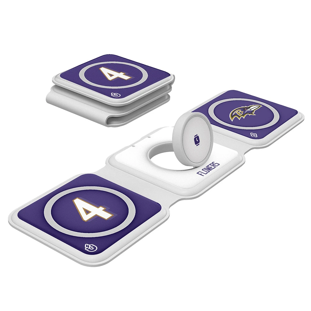 Keyscaper Zay Flowers Baltimore Ravens 3-in-1 Foldable Charger