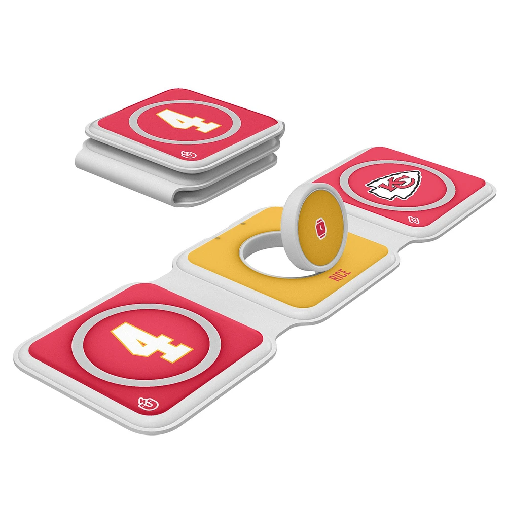 Keyscaper Rashee Rice Kansas City Chiefs 3-in-1 Foldable Charger
