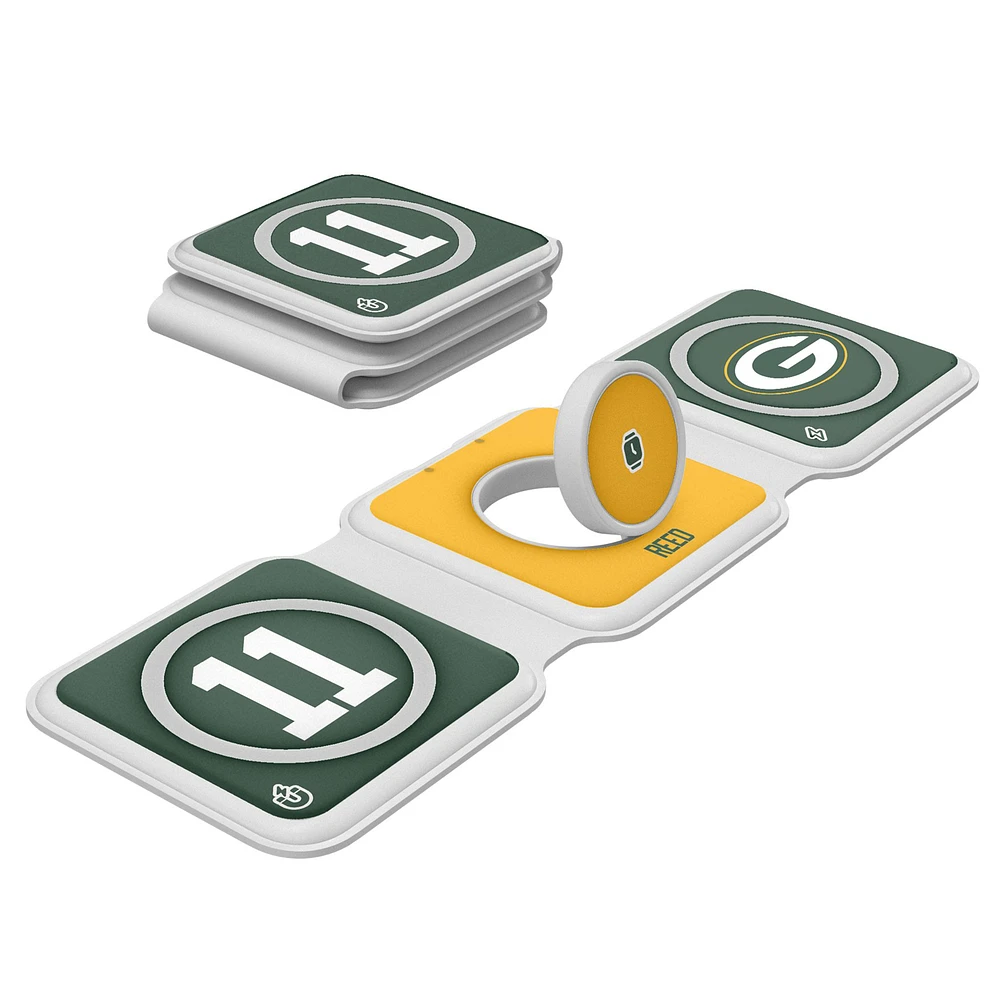 Keyscaper Jayden Reed Green Bay Packers 3-in-1 Foldable Charger
