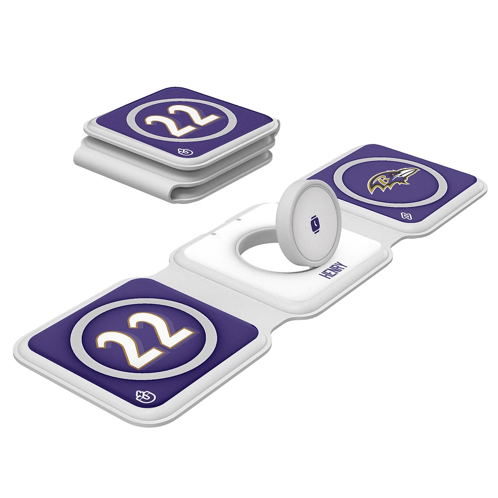 Keyscaper Derrick Henry Baltimore Ravens 3-in-1 Foldable Charger