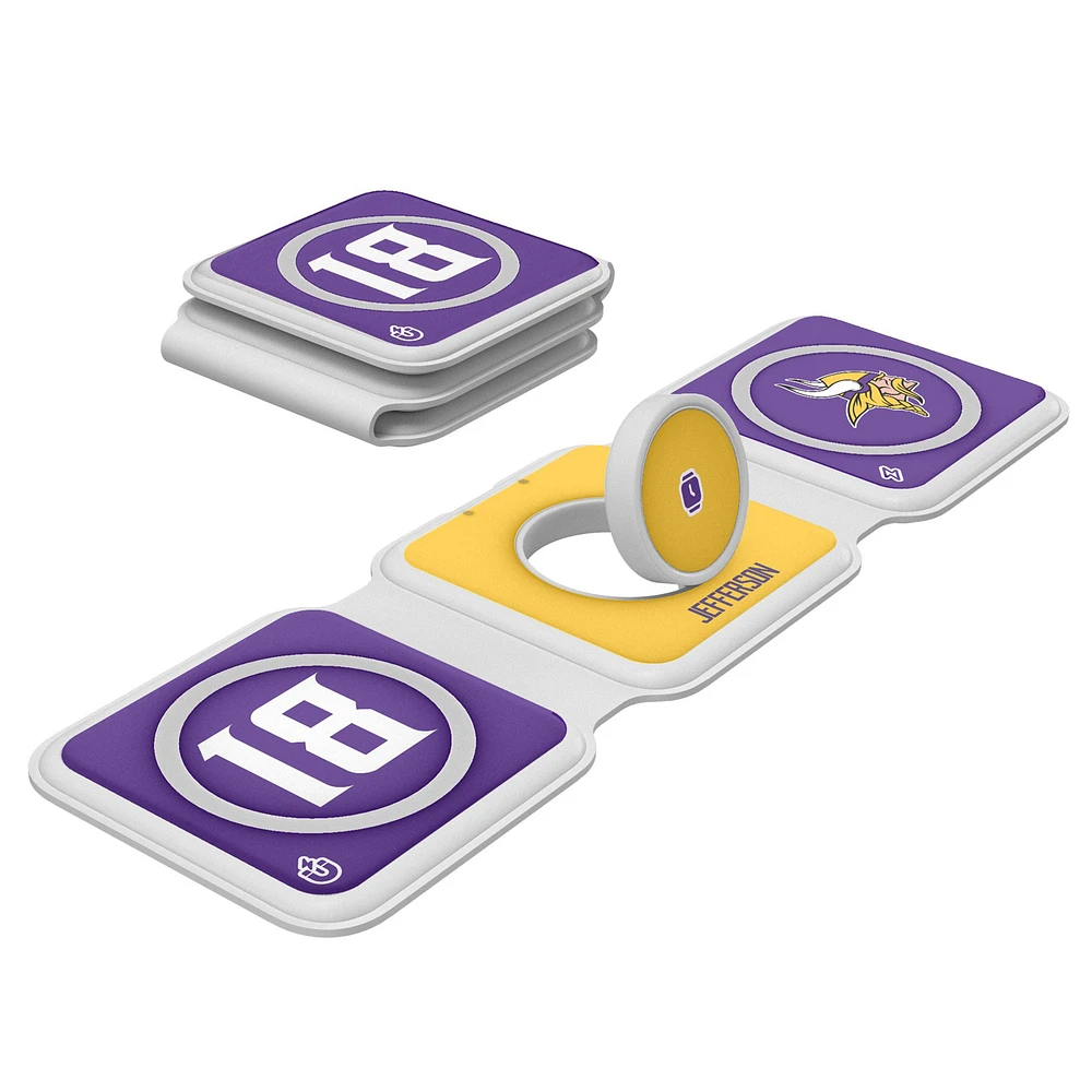 Keyscaper Justin Jefferson Minnesota Vikings 3-in-1 Foldable Charger