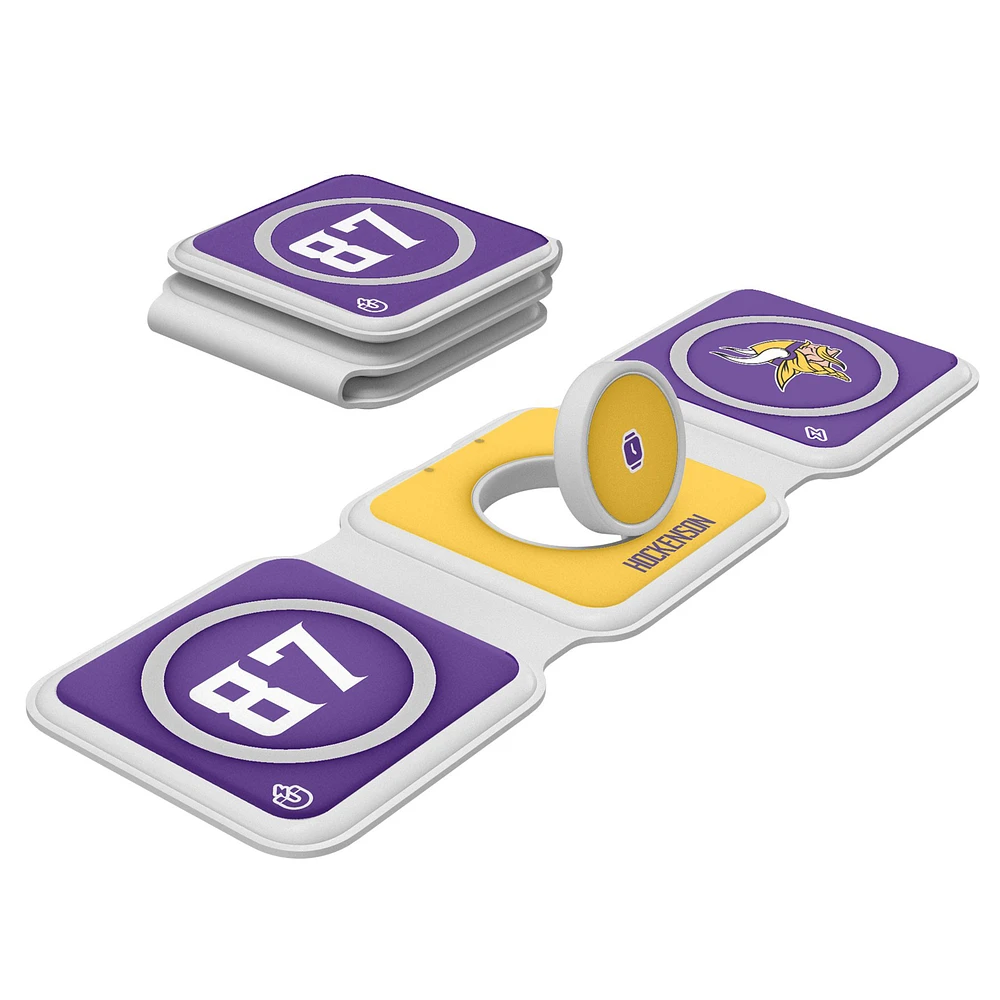 Keyscaper T.J. Hockenson Minnesota Vikings 3-in-1 Foldable Charger