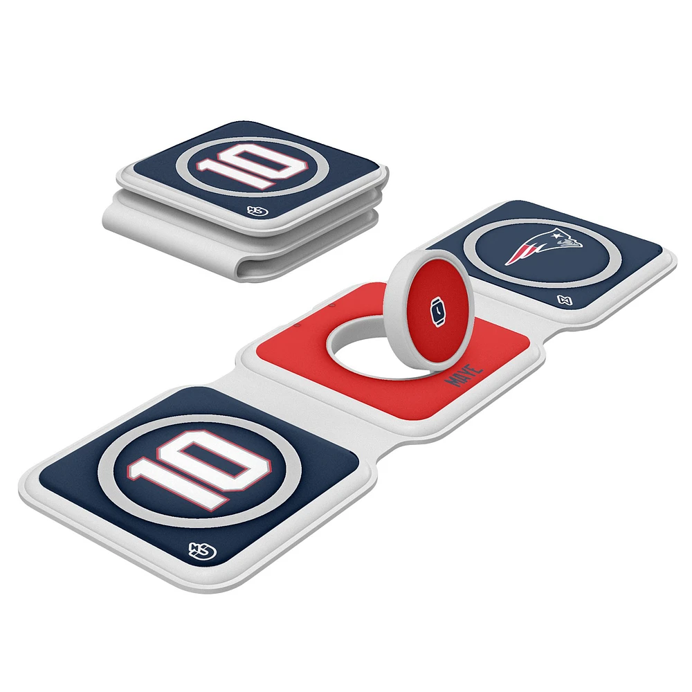 Keyscaper Drake Maye New England Patriots 3-in-1 Foldable Charger