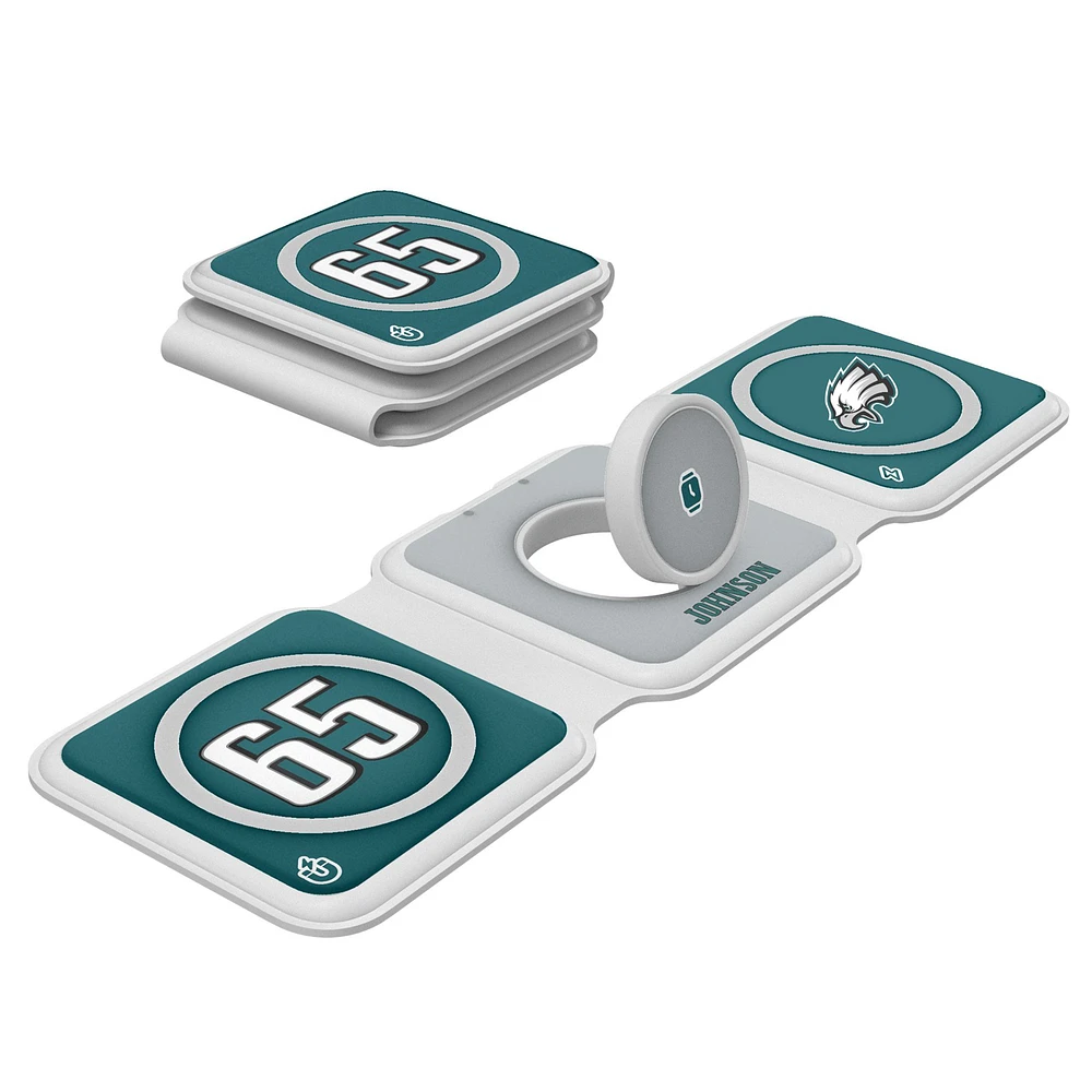 Keyscaper Lane Johnson Philadelphia Eagles 3-in-1 Foldable Charger