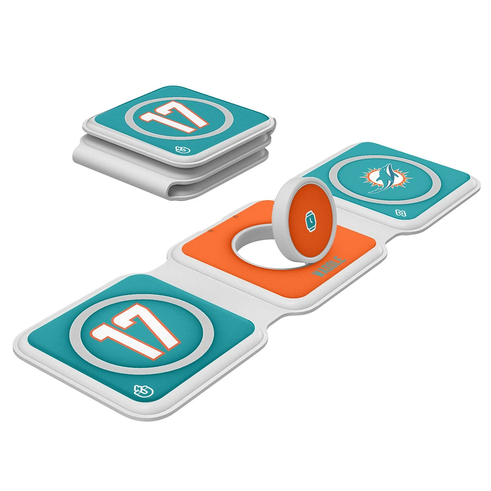Keyscaper Jaylen Waddle Miami Dolphins 3-in-1 Foldable Charger