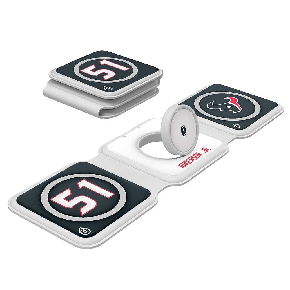 Keyscaper Will Anderson Jr. Houston Texans 3-in-1 Foldable Charger
