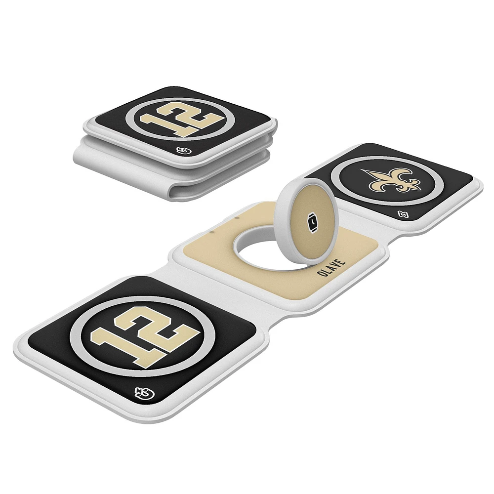 Keyscaper Chris Olave New Orleans Saints 3-in-1 Foldable Charger