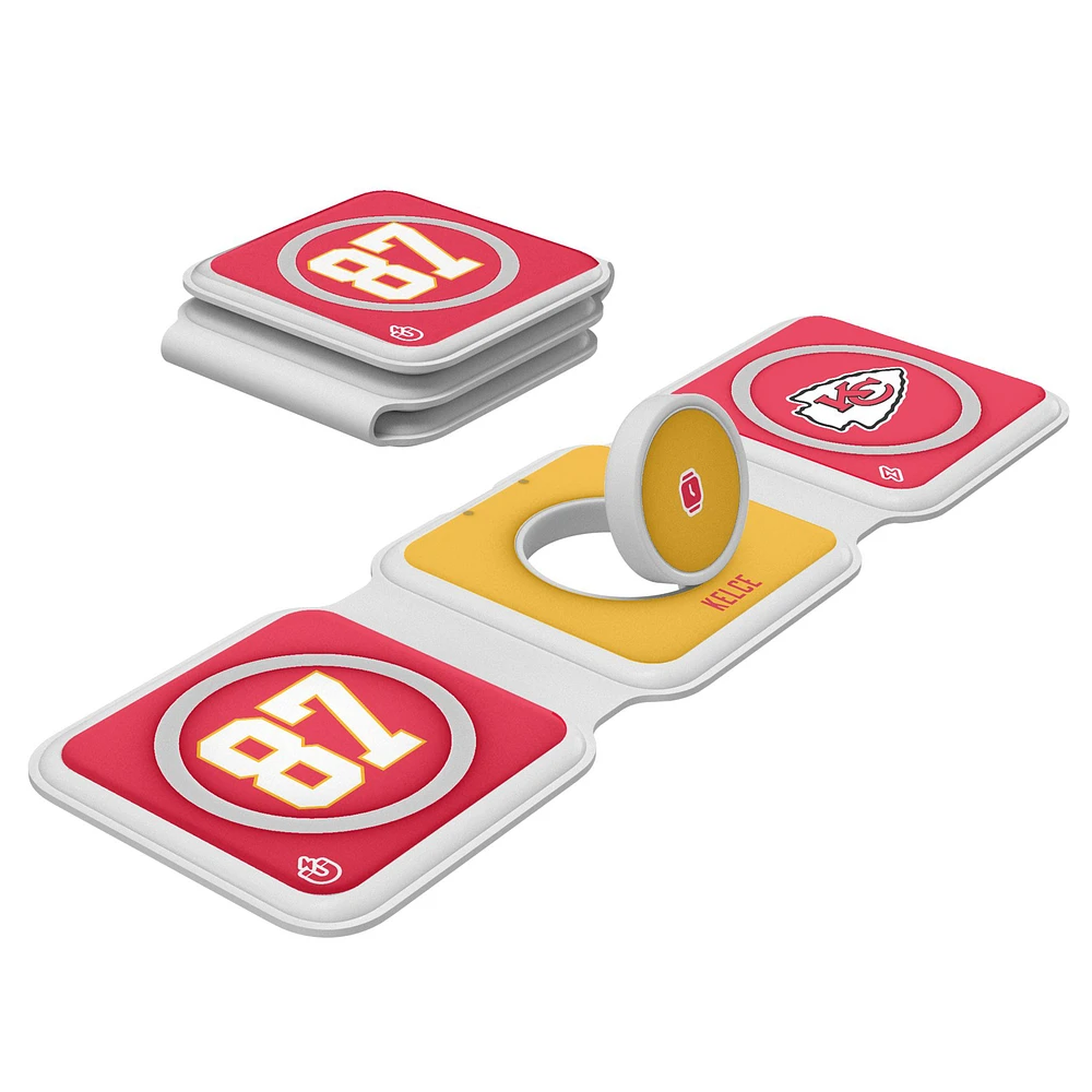 Keyscaper Travis Kelce Kansas City Chiefs 3-in-1 Foldable Charger