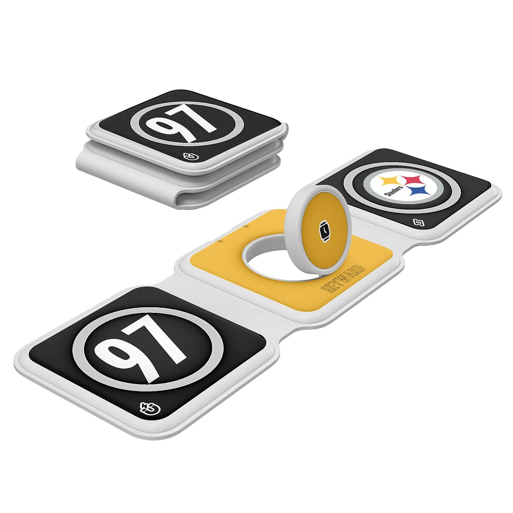 Keyscaper Cameron Heyward Pittsburgh Steelers 3-in-1 Foldable Charger